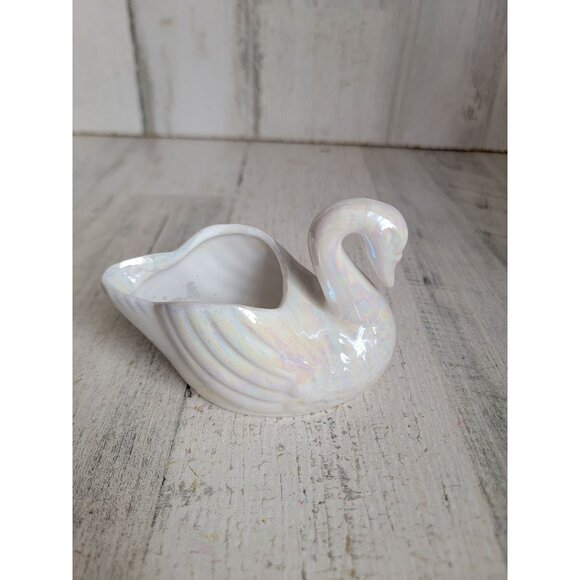 Iridescent swan bird trinket tray bowl mini‎ unique home decor - Picture 4 of 6